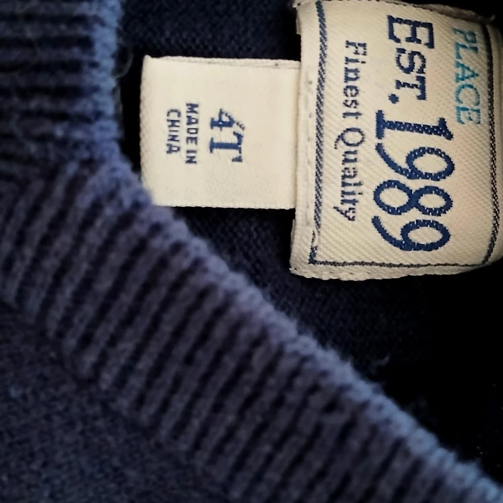 Boy's Children's  Place Pullover Cardigan Navy Blue 4T